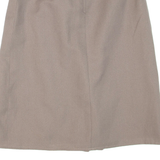 Womens Pleated Skirt Beige Knee Length Wool S
