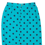 Womens Straight Skirt Blue Knee Length Spotted M