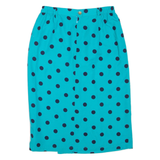 Womens Straight Skirt Blue Knee Length Spotted M
