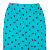 Womens Straight Skirt Blue Knee Length Spotted M