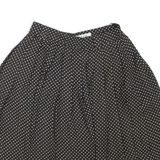 HIRSCH Womens Pleated Skirt Black Short Spotted S