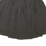 HIRSCH Womens Pleated Skirt Black Short Spotted S