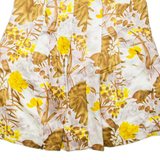 Womens Pleated Skirt Brown Midi Floral S