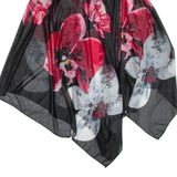 Womens Flare Skirt Black Midi Floral S