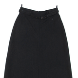 MAD PANTS Belted Womens A-Line Skirt Black Knee Length Wool XXS