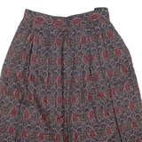 Womens Pleated Skirt Blue Knee Length Geometric M