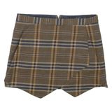 ZARA Womens Mini Skirt Brown Short Check XS