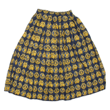 Womens Pleated Skirt Yellow Midi S