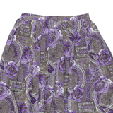 Womens Pleated Skirt Purple Knee Length Floral M