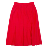ST MICHAEL Womens Pleated Skirt Red Knee Length S