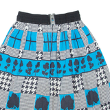 Womens Skater Skirt Blue Short Houndstooth M