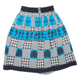 Womens Skater Skirt Blue Short Houndstooth M