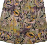 Womens Pleated Skirt Green Knee Length Floral M