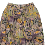 Womens Pleated Skirt Green Knee Length Floral M