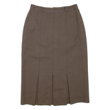 Womens Pencil Skirt Brown Knee Length Wool S