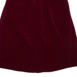 Womens A-Line Skirt Maroon Knee Length Velvet XS