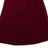 Womens A-Line Skirt Maroon Knee Length Velvet XS