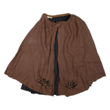 Womens Flare Skirt Brown Midi S