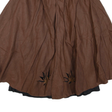 Womens Flare Skirt Brown Midi S