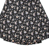 Womens Wrap Skirt Black Long Floral S