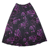 Womens Maxi Skirt Black Long Floral S