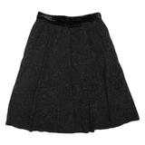 Womens Flare Skirt Black Midi XL