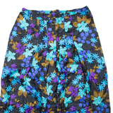 Womens Pleated Skirt Black Knee Length Floral M