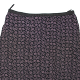 Womens Flare Skirt Black Knee Length Floral 2XL