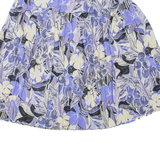 Womens Flare Skirt Purple Midi Floral M