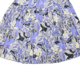 Womens Flare Skirt Purple Midi Floral M