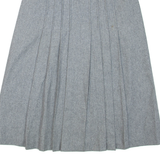 CHARLES DUMAS Belted Womens A-Line Skirt Grey Knee Length Wool S