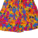 Womens Pleated Skirt Orange Midi Floral M