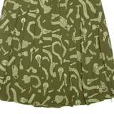 Womens Pleated Skirt Green Midi M
