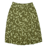 Womens Pleated Skirt Green Midi M