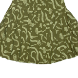 Womens Pleated Skirt Green Midi M