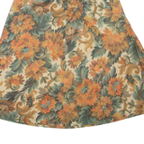 Womens A-Line Skirt Orange Midi Floral S