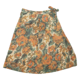 Womens A-Line Skirt Orange Midi Floral S