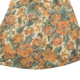 Womens A-Line Skirt Orange Midi Floral S