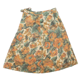 Womens A-Line Skirt Orange Midi Floral S