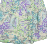 Belted Womens A-Line Skirt Blue Knee Length Floral S