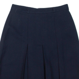 Womens Pleated Skirt Blue Knee Length M