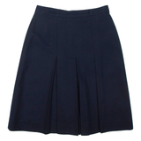 Womens Pleated Skirt Blue Knee Length M