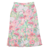 Womens Pleated Skirt Pink Midi Floral M
