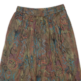 Womens Pleated Skirt Brown Midi Viscose M