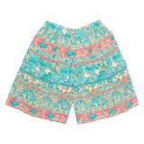 TAN JAY Womens Chino Shorts Blue 90s Crazy Pattern M W28