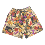 EXPOSE Womens Chino Shorts Cream 90s Floral L W28
