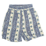 SOLUTIONS Womens Chino Shorts Blue 90s Crazy Pattern S W26