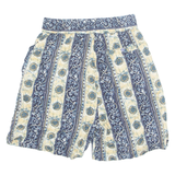 SOLUTIONS Womens Chino Shorts Blue 90s Crazy Pattern S W26
