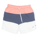 NAUTICA Mesh Lined Mens Swimming Shorts Pink Colourblock M W31