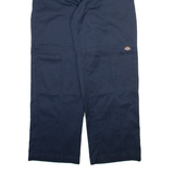 DICKIES Mens Trousers Blue Regular Straight W34 L32